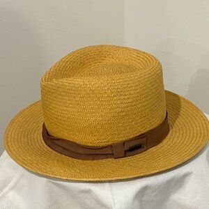 Classic Tan Fedora with Brown Band Size Large